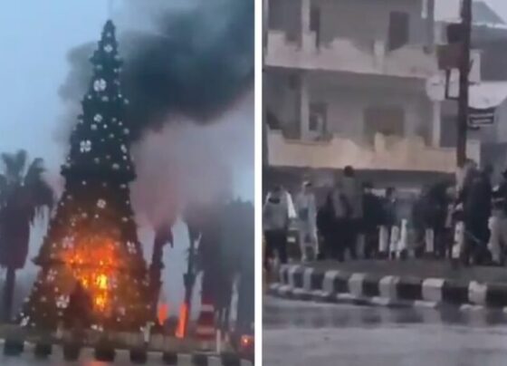 Jihadistas incendeiam árvore de Natal montada por cristãos na Síria 1
