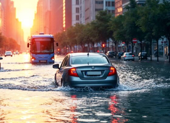 Carro em alagamento