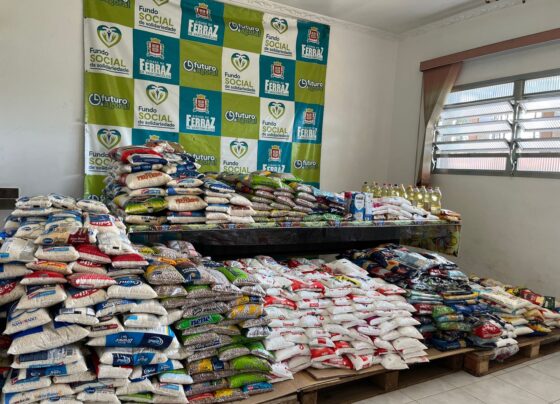 Fundo Social de Solidariedade de Ferraz recebe 1,3 tonelada de alimentos arrecadados em evento automotivo solidário 3