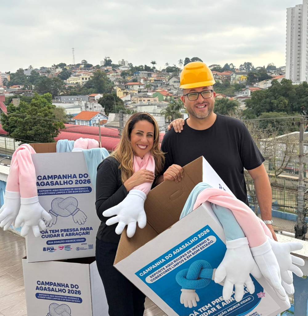 Prefeito Saulo Souza e primeira-dama Flavia Souza lançam Campanha do Agasalho 2026 em Poá 1
