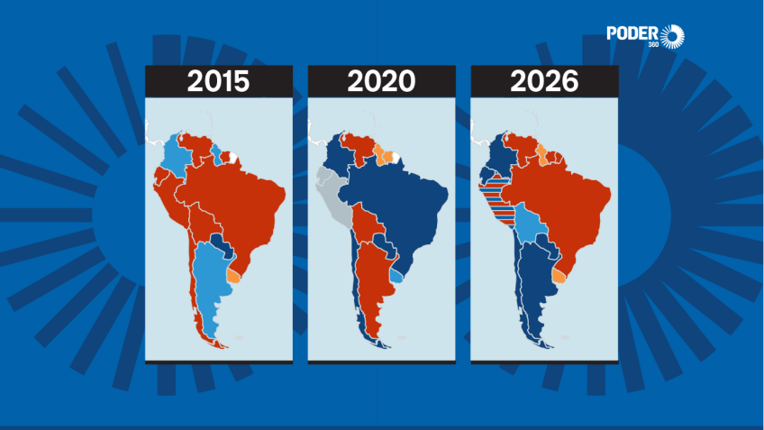 Veja mudança da América do Sul da esquerda para a direita desde 2015