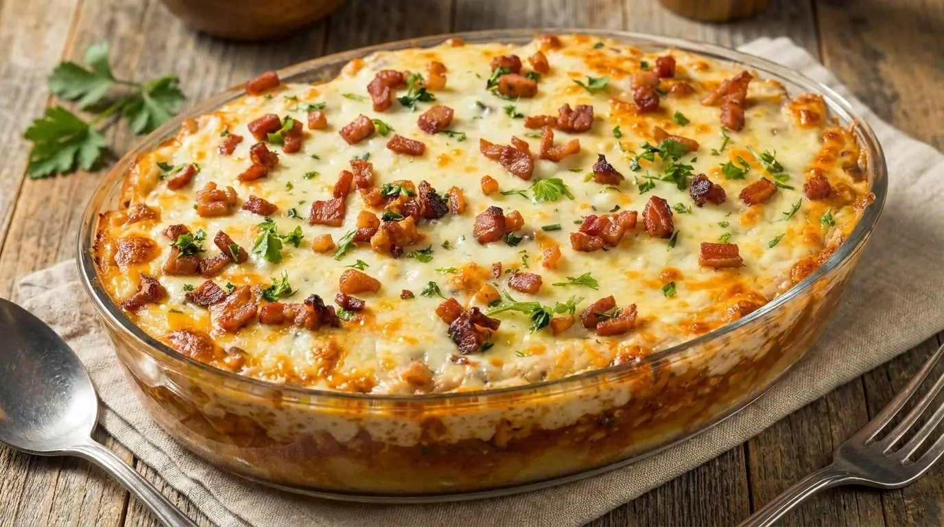 Frango Gratinado com Bacon e Purê Cremoso de Batata 5