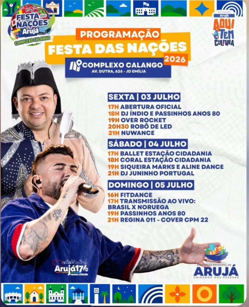 Festa das Nações começa nesta sexta-feira no Complexo do Calango, em Arujá 1