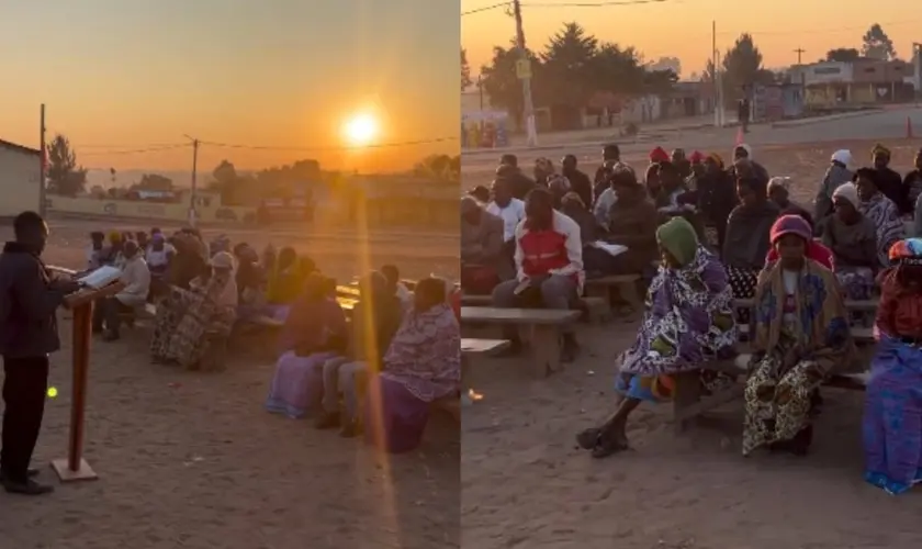 Cristãos na Angola acordam às 5h para estudar a Bíblia e demonstram fé e dedicação à Palavra de Deus antes de iniciar as atividades do dia. Foto: Reprodução/Instagram/natalinopolycarpo
