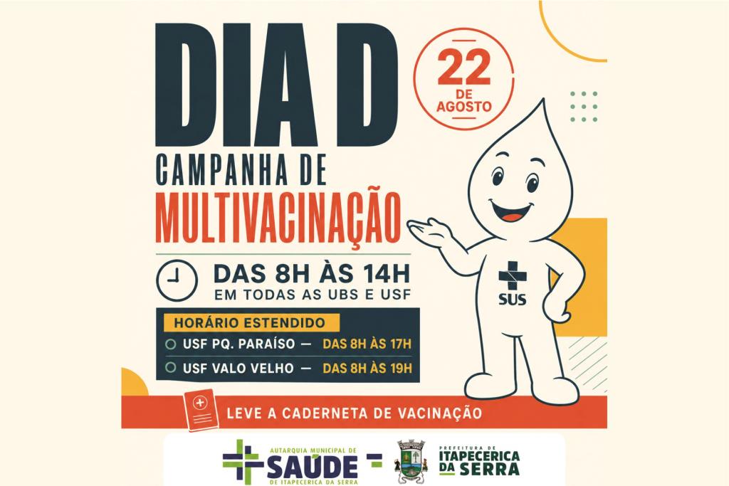 Dia D de Multivacinação acontece em todas as UBS e USF de Itapecerica da Serra
