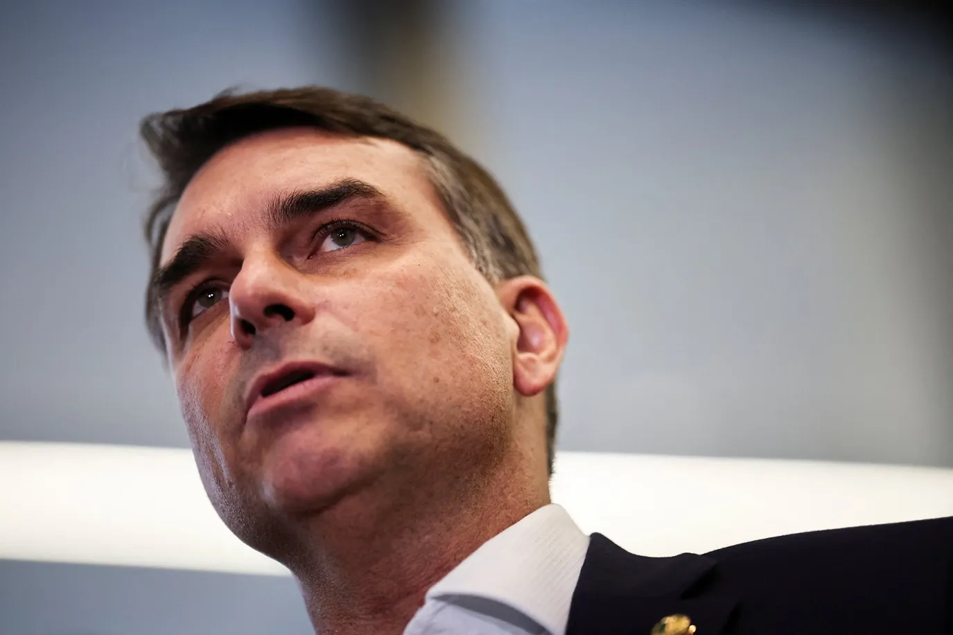 Senador Flávio Bolsonaro, em Brasília, 19 de maio de 2026. REUTERS/Mateus Bonomi