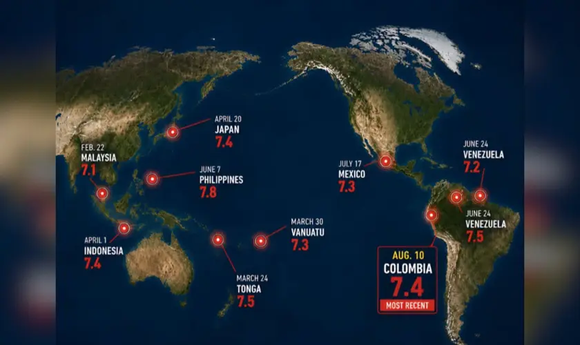 Os grandes terremotos registrados em diferentes partes do mundo em 2026 têm levado cristãos a refletirem sobre uma profecia de Jesus. Fonte: The World in Maps