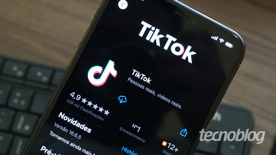 Foto mostra o app TikTok na App Store do iPhone