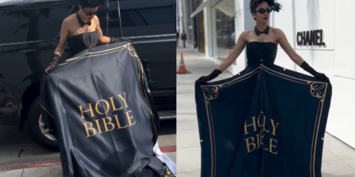 Atriz que pregou Jesus em Cannes usa vestido para promover leitura da Bíblia 2