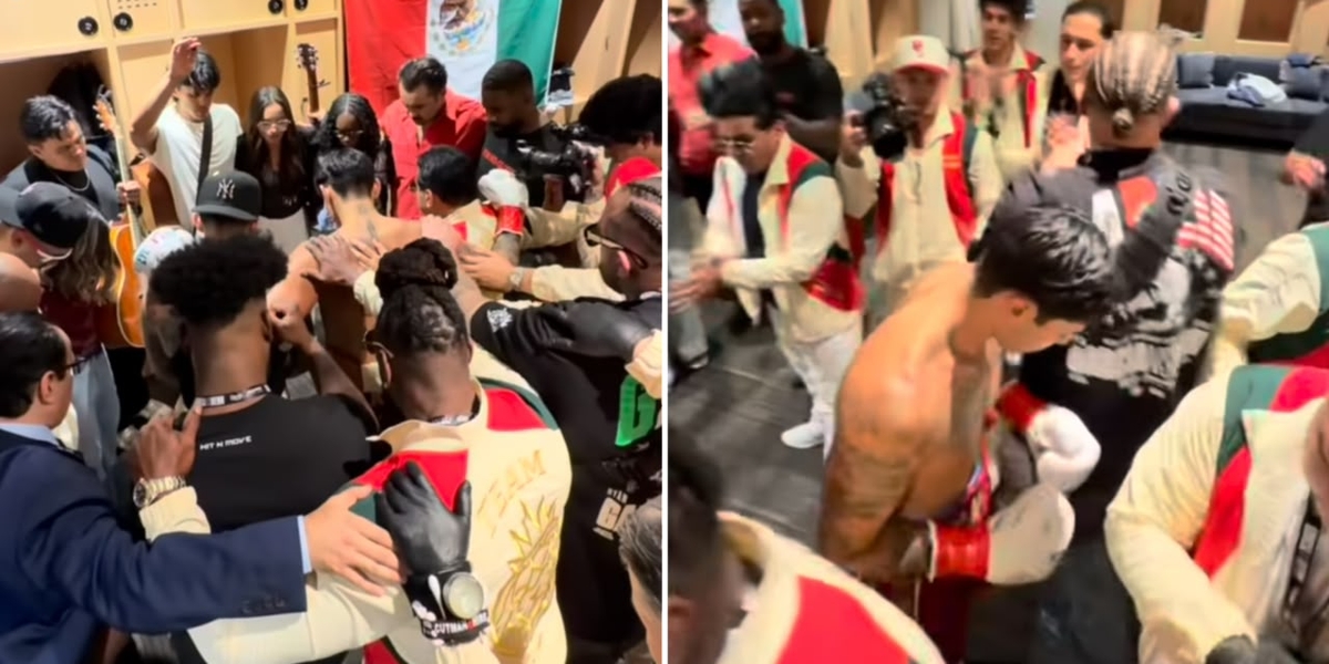 Boxeador ora com equipe antes de disputar cinturão e vence por nocaute 1