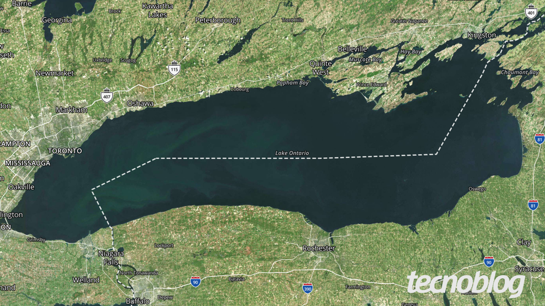 Captura de tela do MapQuest mostra a região do Lago Ontário
