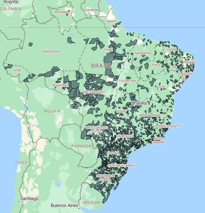 Municípios com adesão ao Sinter. 2