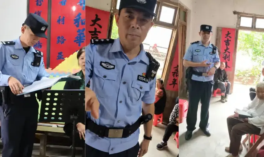 Policiais chineses invadiram uma igreja doméstica e proibiram cristãos de cantar músicas que mencionassem “Jesus”, “Deus” ou “Senhor”. Foto: Reprodução/ChinaAid