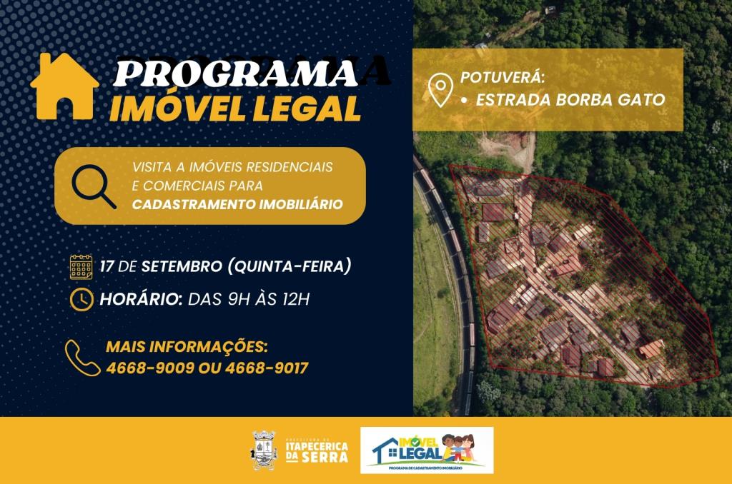 Programa Imóvel Legal: Prefeitura estará em visita técnica aos imóveis do Núcleo Borba Gato
