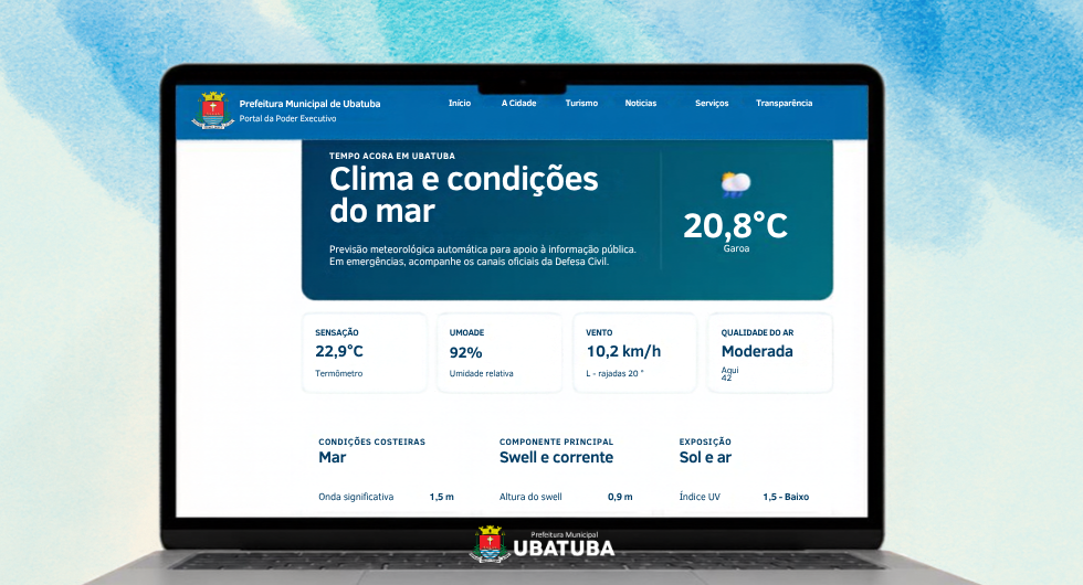 Site da Prefeitura de Ubatuba agora conta com previsão em tempo real – Prefeitura Municipal de Ubatuba 5