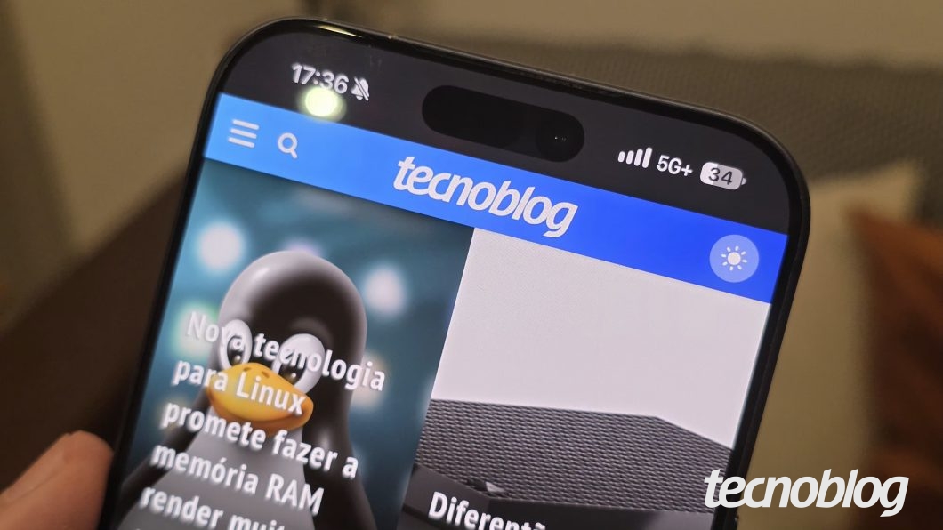 iPhone exibindo ícone 5G+