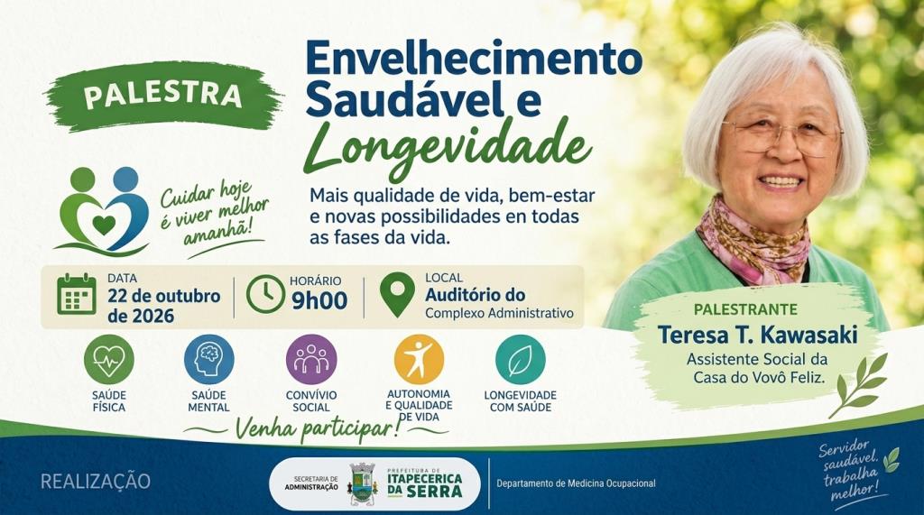 Prefeitura promove palestra sobre Envelhecimento Saudável e Longevidade