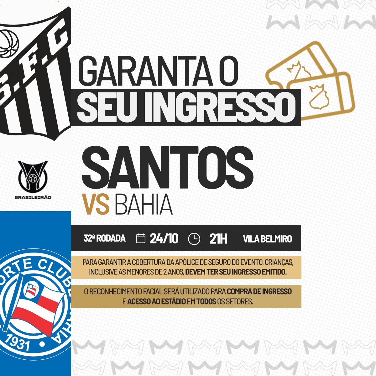 Venda de ingressos para Santos FC x Bahia, pelo Campeonato Brasileiro, na Vila Belmiro 5